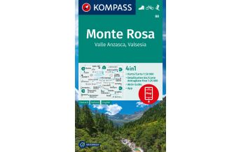 Hiking Maps Switzerland Kompass-Karte 88, Monte Rosa, Valle Anzasca, Valsesia 1:50.000 Kompass-Karten GmbH