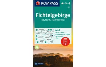 Hiking Maps Czech Republic Kompass-Karte 191, Fichtelgebirge, Bayreuth, Marktredwitz 1:50.000 Kompass-Karten GmbH