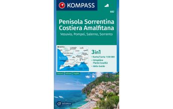 Wanderkarten Apennin Kompass-Karte 682, Penisola Sorrentina, Costiera Amalfitana 1:50.000 Kompass-Karten GmbH