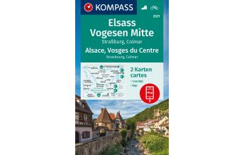 Wanderkarten Frankreich Kompass-Kartenset 2221, Elsass/Alsace, Vogesen Mitte/Vosges du Centre 1:50.000 Kompass-Karten GmbH