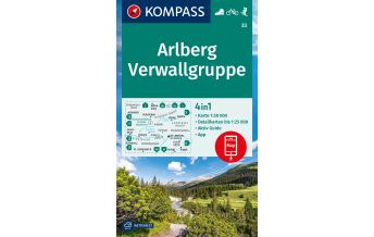 Wanderkarten Vorarlberg Kompass-Karte 33, Arlberg, Verwallgruppe 1:50.000 Kompass-Karten GmbH