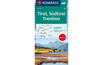 Road Maps KOMPASS Autokarte Tirol, Südtirol, Trentino/Tirolo, Alto Adige, Trentino 1:250.000 Kompass-Karten GmbH