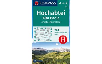 Hiking Maps South Tyrol + Dolomites Kompass-Karte 652, Hochabtei/Alta Badia, Arabba, Marmolada 1:25.000 Kompass-Karten GmbH