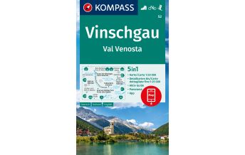 Hiking Maps South Tyrol + Dolomites Kompass-Karte 52, Vinschgau/Val Venosta 1:50.000 Kompass-Karten GmbH