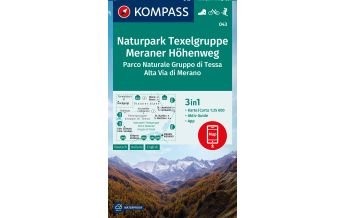 Hiking Maps South Tyrol + Dolomites Kompass-Karte 043, Naturpark Texelgruppe, Meraner Höhenweg 1:25.000 Kompass-Karten GmbH