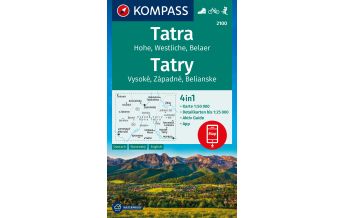 Wanderkarten Slowakei Kompass-Karte 2100, Hohe, Westliche und Belaer Tatra 1:50.000 Kompass-Karten GmbH