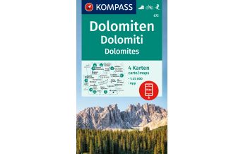 Wanderkarten Italien Kompass-Kartenset 672, Dolomiten/Dolomiti/Dolomites 1:35.000 Kompass-Karten GmbH