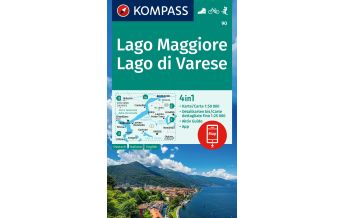 Wanderkarten Schweiz & FL Kompass-Karte 90, Lago Maggiore, Lago di Varese 1:50.000 Kompass-Karten GmbH