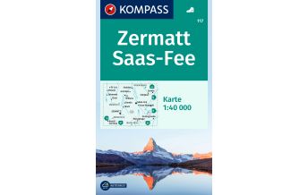 Hiking Maps Switzerland Kompass-Karte 117, Zermatt, Saas-Fee 1:40.000 Kompass-Karten GmbH