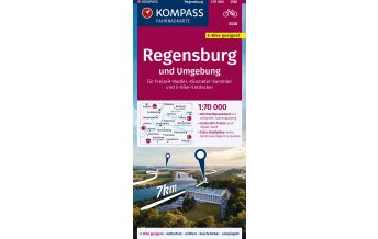 Radkarten KOMPASS Fahrradkarte 3330 Regensburg und Umgebung 1:70.000 Kompass-Karten GmbH