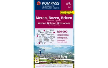Radkarten KOMPASS Fahrradkarte 3421 Meran, Bozen und Umgebung 1:50.000 Kompass-Karten GmbH