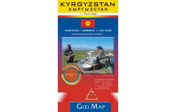 Straßenkarten Asien Gizi Map Straßenkarte Kirgistan 1:750.000 Gizi Map