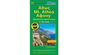 Wanderkarten Griechisches Festland Road Hiking Map & Guide 21, Mt. Áthos 1:30.000 Road Editions