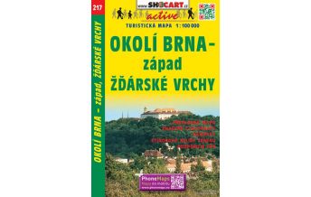Wanderkarten Tschechien SHOcart Tourist Map 217, Brünn Umgebung West/Okoli Brna zapad 1:100.000 Shocart