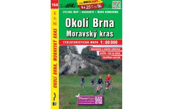 Cycling Maps Czech Republic SHOcart Cycling Map 144, Okolí Brna, Moravský kras/Mährischer Karst 1:60.000 Shocart