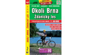 Cycling Maps Czech Republic SHOcart Cycling Map 167 Tschechien - Okoli Brna, Zdanicky les 1:60.000 Shocart