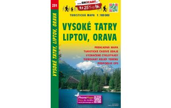 Radkarten SHOcart Tourist Map 231, Vysoké Tatry/Hohe Tatra, Liptov, Orava 1:100.000 Shocart