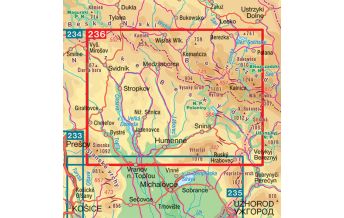 Cycling Maps SHOCart Tourist Map 236 Slowakei - Horny Zemplin, Poloniny 1:100.000 Shocart