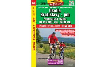 Radkarten SHOcart Cycling Map 172 Slowakei - Okoli Bratislavy-jih 1:60.000 Shocart
