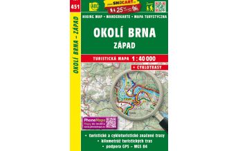 Hiking Maps Czech Republic SHOcart Wanderkarte 451, Okolí Brna západ 1:40.000 Shocart