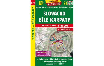 Wanderkarten Tschechien SHOcart Wanderkarte 472, Slovácko, Bílé Karpaty/Weiße Karpaten 1:40.000 Shocart