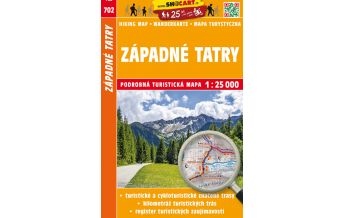 Hiking Maps Slovakia SHOcart-Wanderkarte 702, Západné Tatry/Westliche Tatra 1:25.000 Shocart