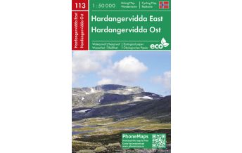 Wanderkarten Skandinavien PhoneMaps Wander- und Radkarte 113, Hardangervidda Ost 1:50.000 PHONEMAPS