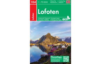 Wanderkarten Skandinavien PhoneMaps Wander- und Radkarte 104, Lofoten 1:75.000 PHONEMAPS