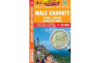 Hiking Maps Slovakia SHOcart Wanderkarte 708, Malé Karpaty/Kleine Karpaten - Stred, Záruby, Plavecký Hrad 1:25.000 Shocart