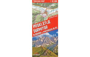 Wanderkarten Serbien + Montenegro Terraquest Trekking Map Prokletije, Durmitor 1:65.000 terraQuest