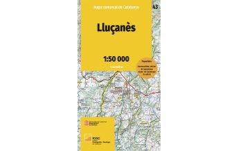 Hiking Maps Spain Mapa comarcal de Catalunya 43, Lluçanès 1:50.000 Institut Cartogràfic i Geològic de Catalunya