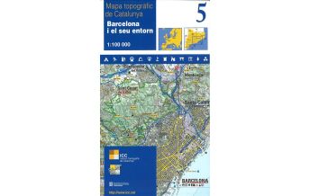Hiking Maps Spain 5 ICGC WK Serie-100 Katalonien - Barcelona i el seu entorn 1:100.000 Institut Cartogràfic i Geològic de Catalunya