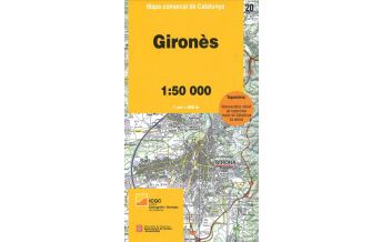 Hiking Maps Spain Mapa comarcal de Catalunya 20, Gironès 1:50.000 Institut Cartogràfic i Geològic de Catalunya