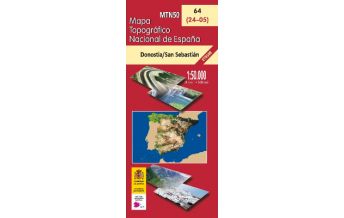 Wanderkarten Spanien CNIG-Karte MTN50 64, Donostia/San Sebastián 1:50.000 CNIG