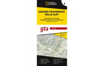 Long Distance Hiking NG Kartenheft Grande Traversata delle Alpi (GTA), Teil 2 - Mitte 1:25.000 National Geographic - Trails Illustrated