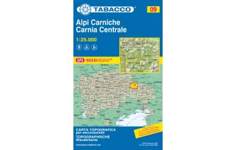 Mountainbike Touring / Mountainbike Maps Tabacco-Karte 09, Alpi Carniche/Karnische Alpen, Carnia Centrale 1:25.000 Tabacco