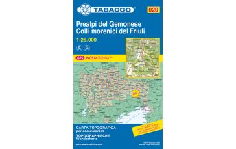 Mountainbike-Touren - Mountainbikekarten Tabacco-Karte 020, Prealpi del Gemonese, Colli morenici del Friuli 1:25.000 Tabacco