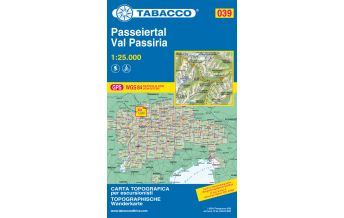 Skitourenkarten Tabacco-Karte 039, Passeiertal/Val Passiria 1:25.000 Tabacco