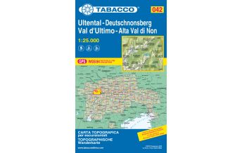 Skitourenkarten Tabacco-Karte 042, Ultental/Val d'Ultimo, Deutschnonsberg/Alta Val di Non 1:25.000 Tabacco