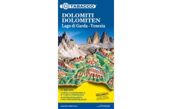 Straßenkarten Österreich Tabacco-Straßenkarte Dolomiti/Dolomiten, Lago di Garda/Gardasee, Venezia/Venedig 1:200.000 Tabacco