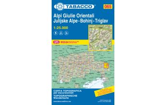 Mountainbike Touring / Mountainbike Maps Tabacco-Karte 065, Alpi Giulie Orientali/Östliche Julische Alpen, Bohinj, Triglav 1:25.000 Tabacco