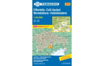 Hiking Maps Italy Tabacco-Karte 070, Il Montello, Colli Asolani, Montebelluna, Valdobbiadene 1:25.000 Tabacco