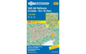 Mountainbike-Touren - Mountainbikekarten Tabacco-Karte 041, Valli del Natisone, Cividale, Krn/Monte Nero 1:25.000 Tabacco