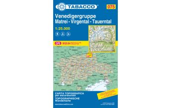 Mountainbike-Touren - Mountainbikekarten Tabacco-Karte 075, Venedigergruppe, Matrei, Virgental, Tauerntal 1:25.000 Tabacco