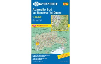 Mountainbike-Touren - Mountainbikekarten Tabacco-Karte 077, Adamello Sud, Val Rendena, Val Daone 1:25.000 Tabacco