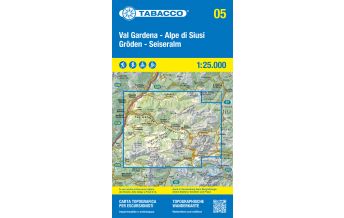 Wanderkarten Italien Tabacco-Karte 05, Gröden, Seiseralm 1:25.000 Tabacco
