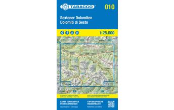 Mountainbike Touring / Mountainbike Maps Tabacco-Karte 010, Sextener Dolomiten/Dolomiti di Sesto 1:25.000 Tabacco