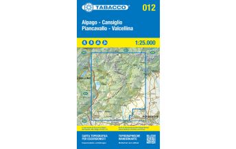 Mountainbike-Touren - Mountainbikekarten Tabacco-Karte 012, Alpago, Cansiglio, Piancavallo, Valcellina 1:25.000 Tabacco