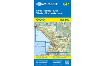 Mountainbike Touring / Mountainbike Maps Tabacco-Karte 047, Carso Triestino/Kras/Karst, Trieste/Trst/Triest 1:25.000 Tabacco