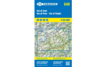 Mountainbike-Touren - Mountainbikekarten Tabacco-Karte 048, Val di Peio, Val di Rabbi, Val di Sole 1:25.000 Tabacco